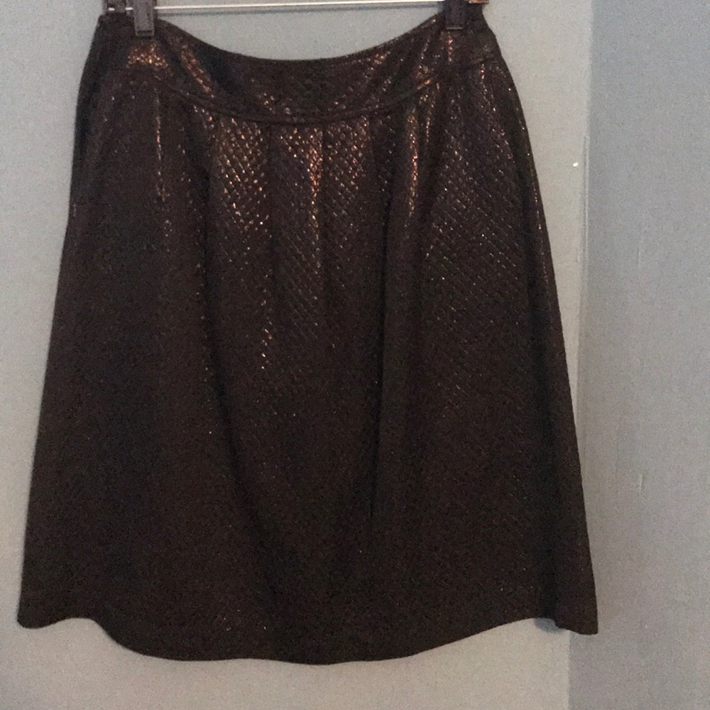 Michael Kors black sheen pleated flare skirt